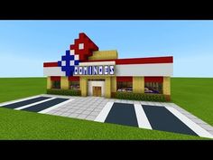 Minecraft Pizza Shop, City Tutorial, Minecraft Restaurant, Dominoes Pizza, Minecraft Stores, Minecraft Modern House Designs, Minecraft Skyscraper, Villa Minecraft, Minecraft Modern City