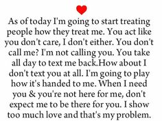 a poem written in black and white with a red heart on it, which reads as of today i'm going to start eating people how they treat me