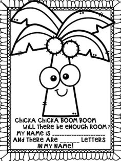 a black and white drawing of a cartoon character with the caption chicka boom room, will there be enough room for my name?