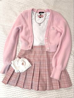 Softie Pink Outfits, All Pink Summer Outfit, Pink Cute Outfits Korean, Clothes Pink Aesthetic, Pink Fancy Outfits, Kawaii Casual Outfits, Kawaii Girls Outfit, All Pink Outfit Aesthetic