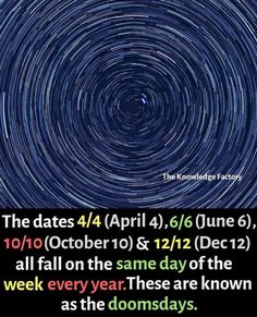 the stars in the night sky with text that reads, the dates 4 / 4 and 6