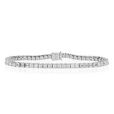 6.34ct Asscher Cut Diamond Tennis Bracelet in 14k White Gold in 6.5' Timeless White Asscher Cut Jewelry, Elegant White Asscher Cut Jewelry, Luxury Diamond Bracelet With Asscher Cut, White Diamond Asscher-cut Earrings, Dazzling White Gold Diamond-cut Tennis Bracelet, Asscher Cut Diamond, Asscher Cut, Tennis Bracelet Diamond, Tennis Bracelet