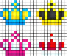 an image of a pixellated pattern with different colors and shapes on the same sheet