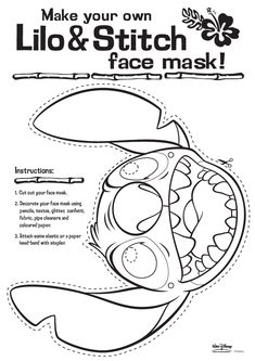 the instructions for how to make your own lilo and stitch face mask