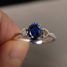 This is a gorgeous handmade creation. Its beauty is its simplicity & Elegance. The 6*8mm oval shape faceted lab sapphire is crafted in solid sterling silver and with rhodium plated. All item is sent in a beautiful gift box If you have any idea of design your ring,pls contact me directly. You can realize more lovely stuff clicking the link https://www.etsy.com/shop/knightjewelry?refshopsection_shophome_leftnav Please leave the correct address and you phone number for delivering successfully. Oval Sapphire Promise Ring, Elegant Oval Sapphire Birthstone Ring, Oval Lab-created Sapphire Ring, Oval Sapphire Solitaire Birthstone Ring, Oval Sapphire Ring In Sterling Silver, Oval Sapphire Birthstone Ring, Oval Cubic Zirconia Sapphire Ring Gift, Silver Oval Sapphire Birthstone Ring, Oval Sapphire Crystal Ring For Anniversary