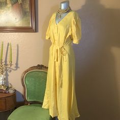 New With Tags. Magaschoni Yellow Button Up Tie Dress. 100% Linen, Belted, Puffy Sleeves. Perfect For Spring And Summer. Super Comfortable! Sz M. Elegant Yellow Maxi Dress For Day Out, Elegant Yellow Midi Dress For Day Out, Yellow V-neck Midi Dress For Daywear, Yellow Fitted Midi Dress For Daytime, Yellow Fitted Maxi Dress For Daytime, Fitted Yellow Midi Dress For Daytime, Fitted Yellow Maxi Dress For Daytime, Yellow A-line Maxi Dress For Brunch, Hoodie Sweatshirt Dress