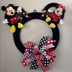 a mickey mouse and minnie mouse headband