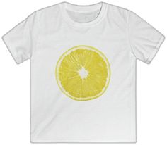 White T-shirt With Lemon Print For Summer, Yellow T-shirt With Lemon Print For Spring, White Short Sleeve T-shirt With Lemon Print, Fitted Yellow T-shirt For Summer, Casual Lemon Tops For Summer, Fitted Yellow Summer T-shirt, Short Sleeve Lemon Print Graphic Tee, White Crew Neck T-shirt With Lemon Print, White Short Sleeve Top With Lemon Print