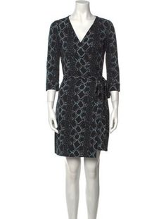 Diane von Furstenberg Wrap DressBlackPrintedThree-Quarter Sleeve with V-NeckSash-Tie Closure at FrontDesigner Fit: Dresses by Diane Von Furstenberg typically fit true to size. Diane Von Furstenberg Wrap Dress 2022, Zimmermann Dress, Accessories Jacket, Printed Mini Dress, Shirt Accessories, Hoodie Dress, Quarter Sleeve, Von Furstenberg, Diane Von