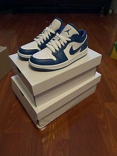 (eBay) Jordan 1 Low Marina Blue Size 5W Brand New Air Jordan 1 Low Marina Blue, Nike Jordan Air 1 Low, Nike Jordan Blue Low, Jordan 1 Low Marina Blue, Blue Low-top Sporty Jordan Shoes, Jordans Low, Nike Jordan Low, Air Jordan 1 Low Blue, Jordan 1 Low Blue