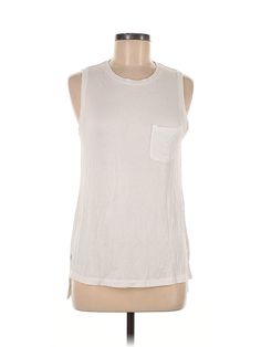 A New Day Sleeveless T Shirt Size: Medium Tops - used. 75% RAYON, 21% POLYESTER, 4% SPANDEX | A New Day Sleeveless T-Shirt: Ivory Tops - Size Medium Casual Sleeveless T-shirt For Layering, White Crew Neck Tank Top, White Relaxed Fit Crew Neck Tank Top, White Sleeveless Muscle Tee For Everyday, White Muscle Tee For Spring Layering, White Cotton Tank Top For Layering, Sleeveless T-shirt For Summer Layering, White Crew Neck Tank Top For Layering, White Sleeveless Tank Top For Everyday