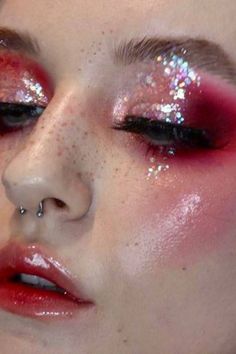 Funky Makeup, Red Eye Makeup, 20 Makeup, Rave Makeup, Barbie Makeup