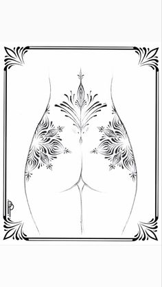 Body Template For Tattoo Placement, Tattoo Design Drawings Back, Sacrum Tattoo Women, Pagan Chest Tattoo Female, Corner Tattoo Design, Tattoos That Compliment Body Shape, Strechmark Tatoos, Back Tattoo Outline, Ornamental Hip Tattoo