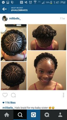 Halo braids Kids Natural Hairstyles Black, Kids Halo Braid, Halo Hairstyle, Braided Halo Hairstyle, Kids Natural Hairstyles, Braided Halo, Halo Braids, Halo Braid, Natural Hairstyles For Kids