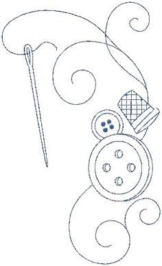 a drawing of a snowman made with buttons