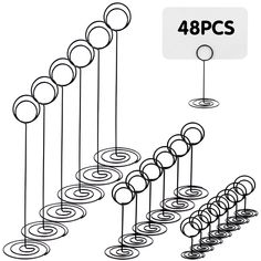 an image of a number of circles and poles with the words 48ps above them