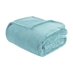 a blue blanket folded on top of each other