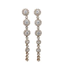 These beautiful pair of dangle earrings feature round lab grown diamonds as center stones and round natural earth mined diamonds as accent stones. These earrings make a stunning accessory for any occasion! These earrings are made with solid 14k Gold and natural earth mined SI / G-H diamonds & lab diamonds. Dazzling Diamond Drop Earrings With Halo Design, Diamond Linear Earrings With Brilliant Cut For Gift, Fine Jewelry Diamond Drop Earrings With Halo Setting, Diamond Linear Earrings With Prong Setting, Timeless Halo Drop Earrings, Diamond Brilliant Cut Drop Earrings, Diamond Drop Earrings With Brilliant Cut, Diamond White Drop Earrings With Halo Design, Diamond Drop Earrings With Halo Setting