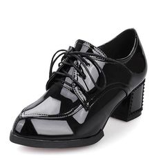 Heeled Patent Leather Shoes Chunky Oxford Shoes, Grey High Heels, Oxford Brogues, Black Oxfords, Statement Shoe, Patent Leather Shoes, Travel Shoes, Women Oxford Shoes, Mens Oxfords