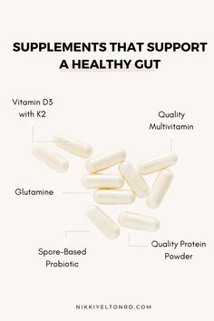 5 Supplements and Vitamins to Take to Improve Overall Health - Nikki Yelton RD Paleo Protein Powder, Gut Healing Recipes, Stomach Issues, Gut Microbiome, Best Supplements, Overall Health