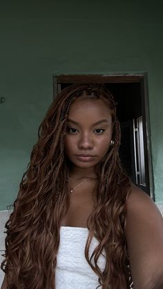 2/4 Brown Protective Hairstyles, Honey Brown Braids, Afro Hairstyles Braids, Black Girls Braids, Hair Inspo Black, Brown Braids, Braided Hairstyles For Black Women Cornrows, Cute Box Braids, Short Locs Hairstyles