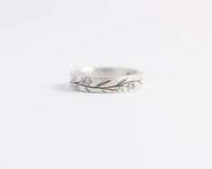 Blossom Ring - Medium – Ash Hilton Jewellery New Zealand Beach, White Gold Wedding Ring, Wooden Ring Box, Etched Designs, Gold Wedding Ring, White Gold Wedding Rings, Unique Wedding Bands, White Gold Wedding, Ring Pictures