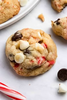 cookies with white chocolate chips and candy canes