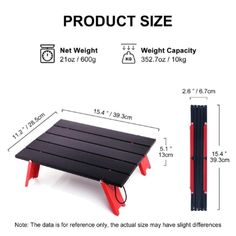 an image of a table with measurements for it