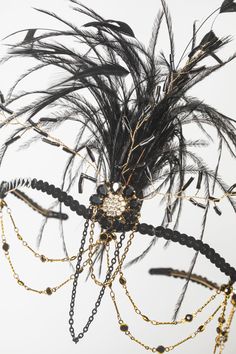 Shop 1920s Headpieces - Beaded Crystal Feather Headband | BABEYOND 1920s Hair Accessories, Modern Nostalgia, Flapper Headpiece, 1920s Headpiece, The Jazz Age, 1920s Hair, Vintage Headpiece, Cotton Club, Feather Headband