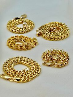 14k Gold Rope bracelet, 7.5 inches ,3.50 mm, 2.85 gr. 14k Gold Franco bracelet, 7.5 inches , 5.50 mm, 9.46 gr. 14k Gold Curb bracelet, 7.5 inches, 5mm, 6.44 gr. 14k Gold box Chain bracelet, 7.5  inches , 3.5mm, 5.85 gr. 14k Gold Rolo bracelet, 7.5  inches , 4 mm, 3.30 gr. Please let me know if you want to customize the size . Premium lobster clasp Hook for added safety! Priced to sell! Compare our prices to other similar sellers! Arrives in a GIFT BOX and includes FREE SHIPPING within the USA an Yellow Gold Cuban Link Bracelet Box Chain As Gift, Cuban Link Yellow Gold Box Chain Bracelet As Gift, Yellow Gold Diamond Cut Cuban Link Bracelet Gift, Gold 14k Hallmarked Chain Bracelet, Gold Diamond Cut Cuban Link Bracelet For Formal Occasions, Gold Diamond Cut Cuban Link Bracelet For Formal Events, Gold Diamond-cut Chain Bracelet, Gold Diamond Cut Chain Bracelet, Gold Chain Bracelet Stamped 14k