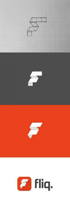 the logo for flip is shown in three different colors