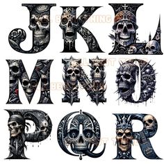 the letters are made up of skulls and other things to spell out their name,