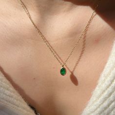 Emerald Gemstone Necklace, Green Pendant Necklace * Dainty Emerald Birthstone Jewelry * Emerald Green Necklace, May Birthstone Pendant, Gold Filled Emerald Necklace, Emerald Jewelry, Minimalist Necklace, Christmas Gift Birthday Gift for Her  -Green Zircon  - 14K Gold Plated -Necklace Length:40+5 cm -Pendant Size:6*9mm - Waterproof & Hypoallergenic - All items are nicely packaged in an elegant Gift jewelry box. *Great gift for: Wedding, Anniversary, Birthday, Christening, Christmas, Engagement, G Oval Cable Chain Jewelry Gift, Oval Cable Chain Jewelry As Gift, Gift Jewelry With Oval Cable Chain, Dainty Oval Cabochon Birthstone Jewelry, Dainty Emerald Necklace With Adjustable Chain As Gift, Oval Pendant Birthstone Necklace, Delicate Gold Emerald Necklace As Gift, Delicate Gold Emerald Necklace Gift, Dainty Oval Necklace Ideal For Gifts