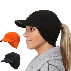 Ponytail Hat for Women - Trailblazer Ponytail Hat INNOVATIVE and VERSATILE - our women’s winter hat features a drop down fleece for protecting your ears and neck from the cold and wind. PONYTAIL HAT - The subtle ponytail opening accommodates most ponytails or braids and features reflective stitching for enhanced visibility in low light situations. SUPER SOFT and LUXURIOUS - The stretchy polyester / spandex fleece is comfortable, cozy and delivers a fabulous fit. Elastic ear band stretches Hat With Ponytail, Band Stretches, Stylish Ponytail, Ear Band, Ponytail Cap, Popular Hats, Running Cap, Ponytail Hat, Fleece Hat