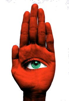 a person's hand with an eye painted on it and the palm in front of them