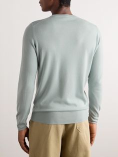 Loro Piana's 'Girocollo' sweater is made from baby cashmere that's delicately combed to preserve its fleecy texture. Ultra lightweight and super soft, it's knitted in a fine gauge and has a classic, crew-neck profile. Fitted Cashmere Sweater, Loro Piana Men, Cashmere Sweater Men, Slim Fit Sweater, Latest Sweater, Sweater For Men, Roll Neck Sweater, Wardrobe Edit, Half Zip Sweaters