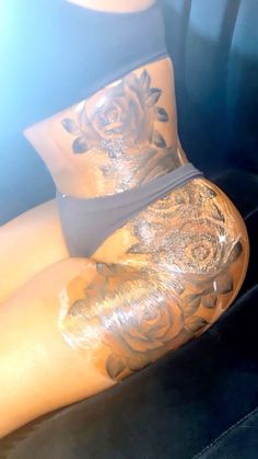 Inbetween Breast Tattoo, Hip Thigh Tattoos, Hand Tattoos For Girls, Hip Tattoos Women