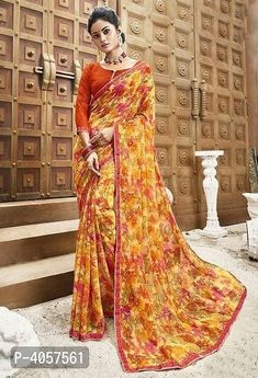 Indian Designer Sarees, Crepe Saree, Sari Dress, Latest Designer Sarees, Utsav Fashion, Ethnic Dress, Georgette Saree