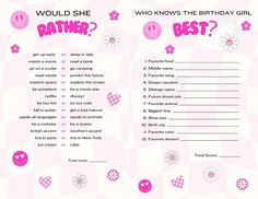 a pink birthday card with the words, who's the best? and smiley faces