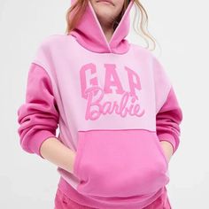 ad eBay - Find many great new & used options and get the best deals for Gap X BARBIE Iconic Pink Hooded Pullover Sweatshirt Girls Size XL 12 new at the best online prices at eBay! Free shipping for many products! Hoodie Gap, Barbie Kids, Pink Convertible, Barbie Logo, Arch Logo, Bright Fashion, Kids Items, Gap Kids, Knit Hoodie