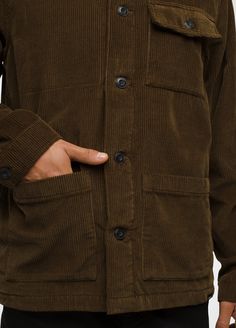 Corduroy meets classic workwear with this versatile flannel-lined chore coat. Classic Outerwear With Corduroy Collar And Relaxed Fit, Winter Workwear Cotton Shacket, Classic Utility Jacket With Corduroy Collar, Classic Utility Jacket With Corduroy Collar And Long Sleeves, Everyday Button-up Outerwear With Corduroy Collar, Everyday Outerwear With Corduroy Collar Button-up, Utility Jacket With Corduroy Collar For Work, Brown Utility Jacket With Corduroy Collar For Work, Classic Corduroy Outerwear With Corduroy Collar