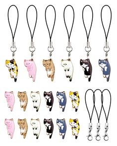 a bunch of key chains with different animals on them