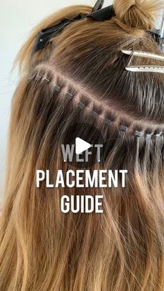 Hand Tied Weft Hair Extensions Placement, Weft Placement Diagram, Hair Extension Placement Guide, Weft Placement, Beaded Hair Extensions, Bead Extensions, Hand Tied Wefts