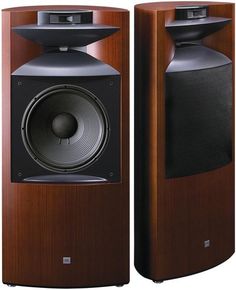 two speakers are shown side by side on a white background