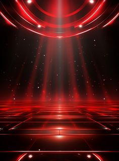 an abstract red and black background with bright lights