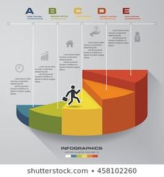 the info graphics are designed to look like a pie chart with people walking up and down it