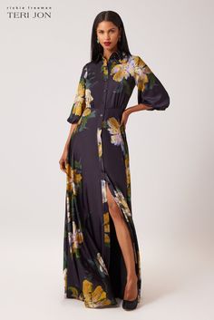 Shirt Gown, Effortless Beauty, Chiffon Floral, Dresses Chiffon, Chiffon Material, Pleated Maxi Dress, Pleated Maxi, Floral Chiffon, Dress Styles