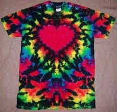 a tie dyed shirt with a heart on it