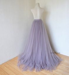 Lavender gray softest long maxi tulle skirt with a big train,bridesmaid dress,photo shoot tulle skir Lavender Tulle Fabric For Wedding, Tulle Wedding Maxi Skirt, Wedding Tulle Maxi Skirt, Floor-length Tulle Maxi Skirt For Prom, Purple Tulle Skirt For Wedding, Tulle Skirt Long, Maxi Tulle Skirt, Bridesmaid Tulle, Tulle Wedding Skirt