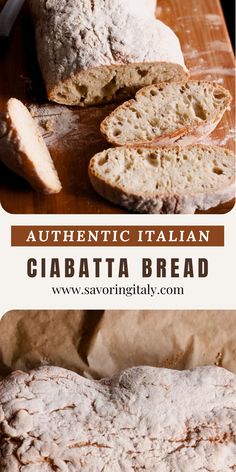 the bread has been sliced and is ready to be served on the table with other ingredients